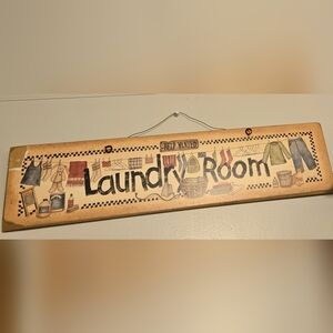 Vintage Wooden Laundry Room Wall Sign lot of 3.